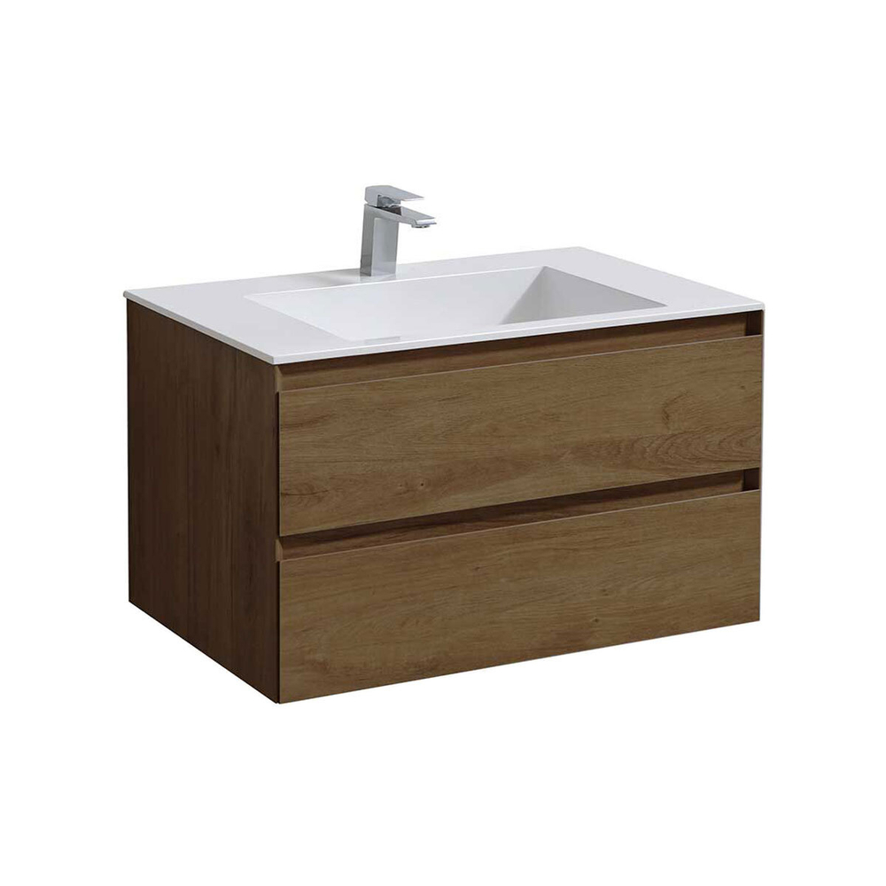 Тумба под раковину Vincea Luka 800 подвесная, 2 выкатных ящика soft-close, T.Oak