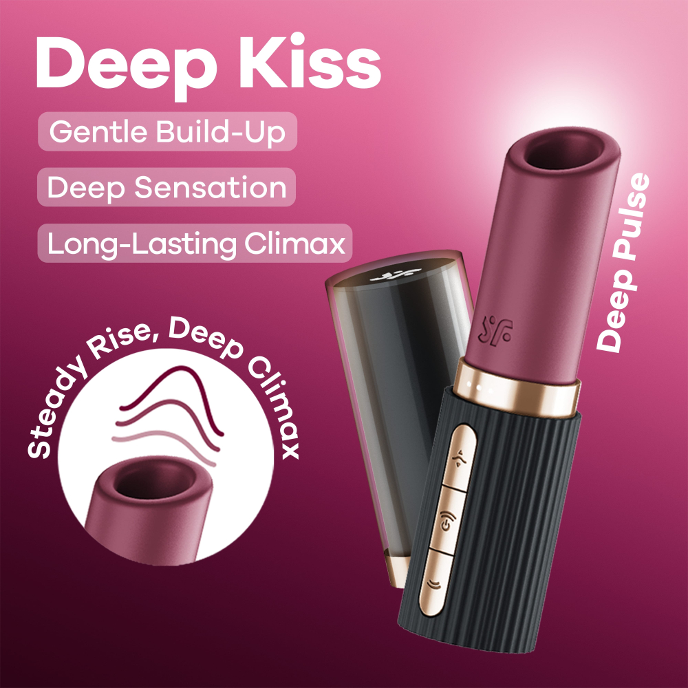 Satisfyer Deep Kiss black - Воздушно-волновой стимулятор в виде помады