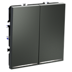 Выключатель встраиваемый VOLTUM S70 двухклавишный с подсветкой 10А, (титан)