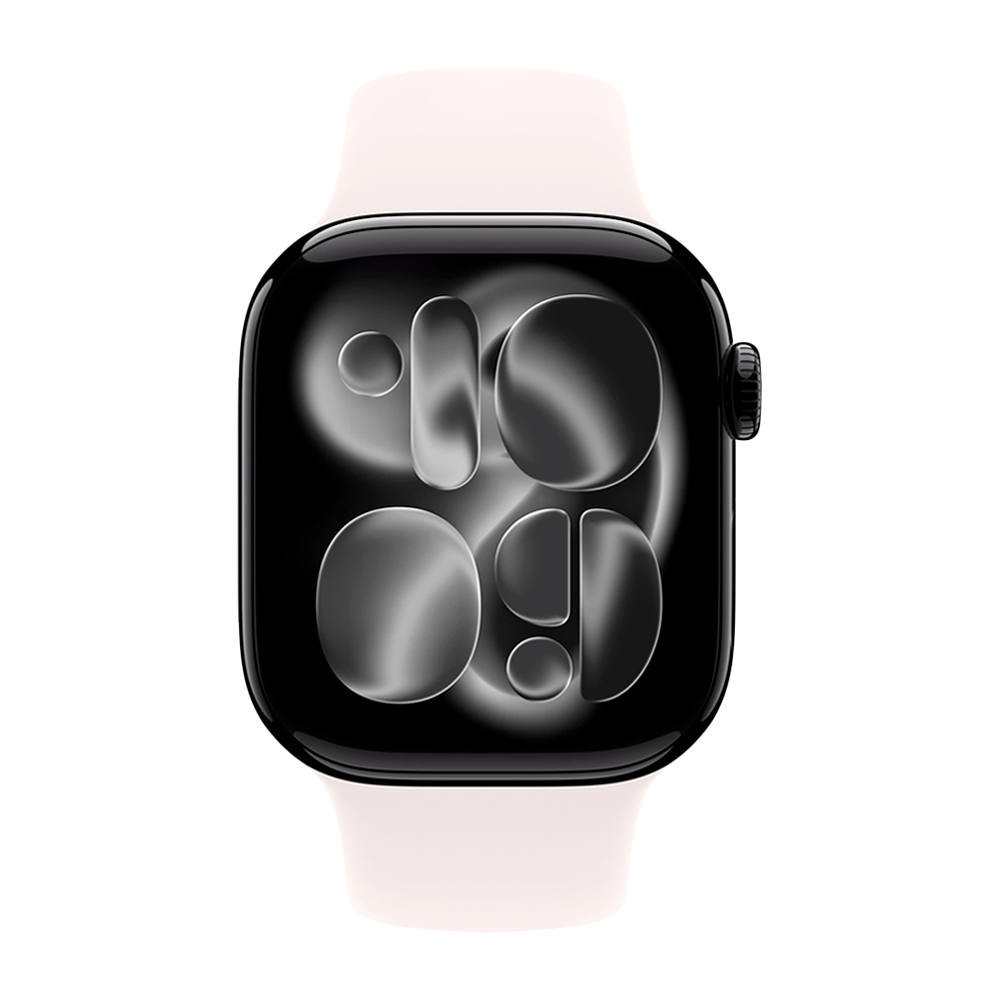 Умные часы Apple Watch Series 11 GPS, 42mm, Jet Black Aluminium Case with Light Blush Sport Band, M/L