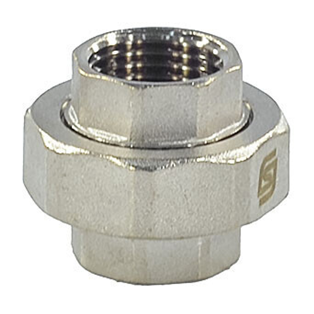 Соединитель латунь никель американка Ду 20 (3/4") прямой ВР/ВР SantechSystems