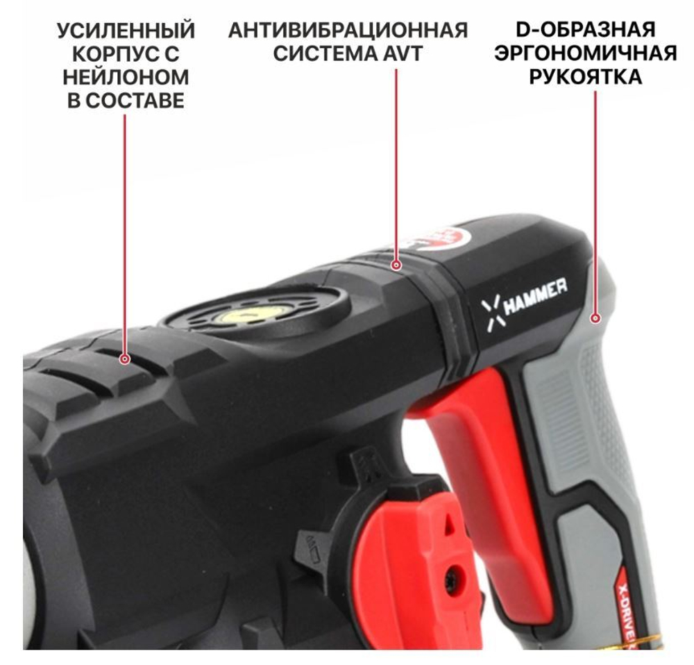 Перфоратор  PBH32-C6 (1500Вт,3-реж, верт. 6 Дж,SDS+ пласт.кейс,мак.бур. 32мм, 0-920об/мин)