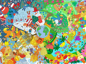 «Времена года», гигантская раскраска в коробке