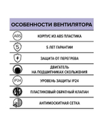 Вентилятор накладной NEO D100 сетка обр.клапан ERA