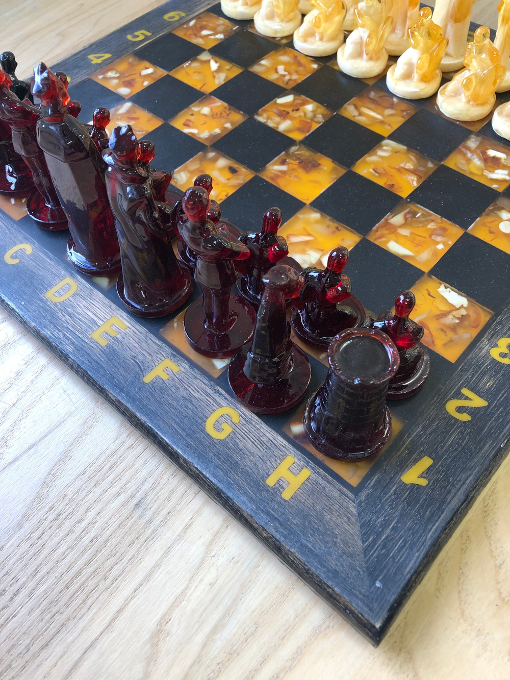 Шахматная доска с рамкой 35*35 см (дуб)