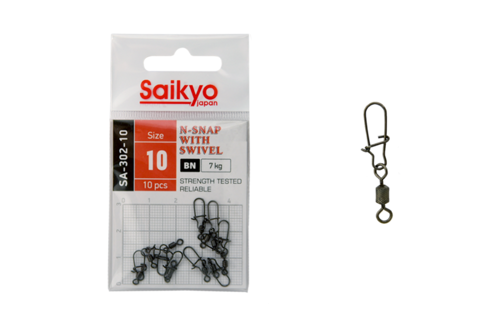 Вертлюг с застежкой Saikyo SA-302-10 - 10 шт
