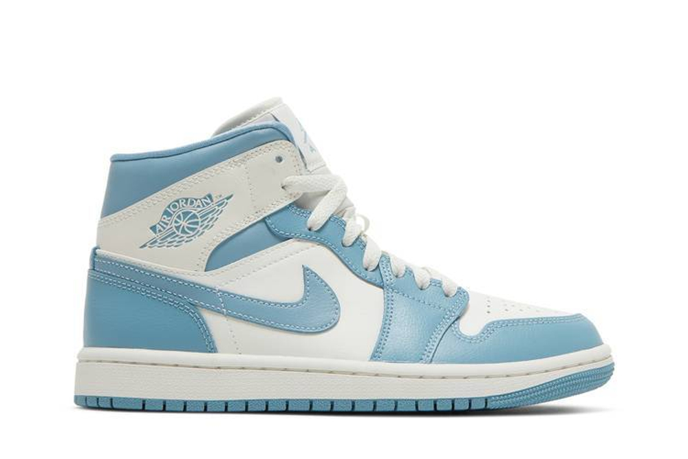 Кроссовки Air Jordan 1 Mid "University Blue" (Женская размерная сетка)