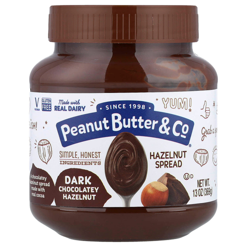 Peanut Butter & Co., Спред из фундука, темный шоколад и фундук, 369 г (13 унций)