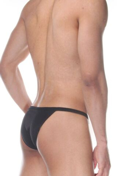 Черные мужские трусы-танга на застежках (Размер: XL) (Цвет: черный)