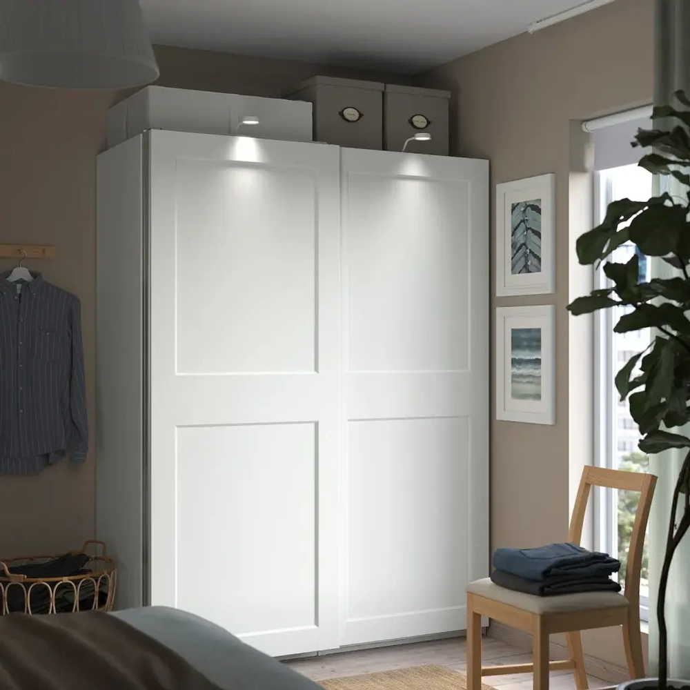 Шкаф-купе - IKEA PAX/GRIMO/ПАКС/ГРИМО ИКЕА, 150x66x201 см, белый
