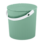 Ведро-универсал 10 л с крышкой, ребристая поверхность цвет ментол