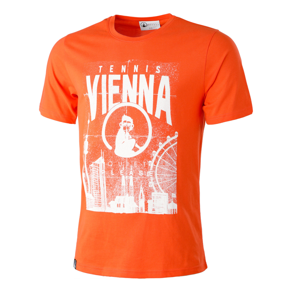 Мужское теннисное поло Quiet Please Skyline Vienna Men - Red, White