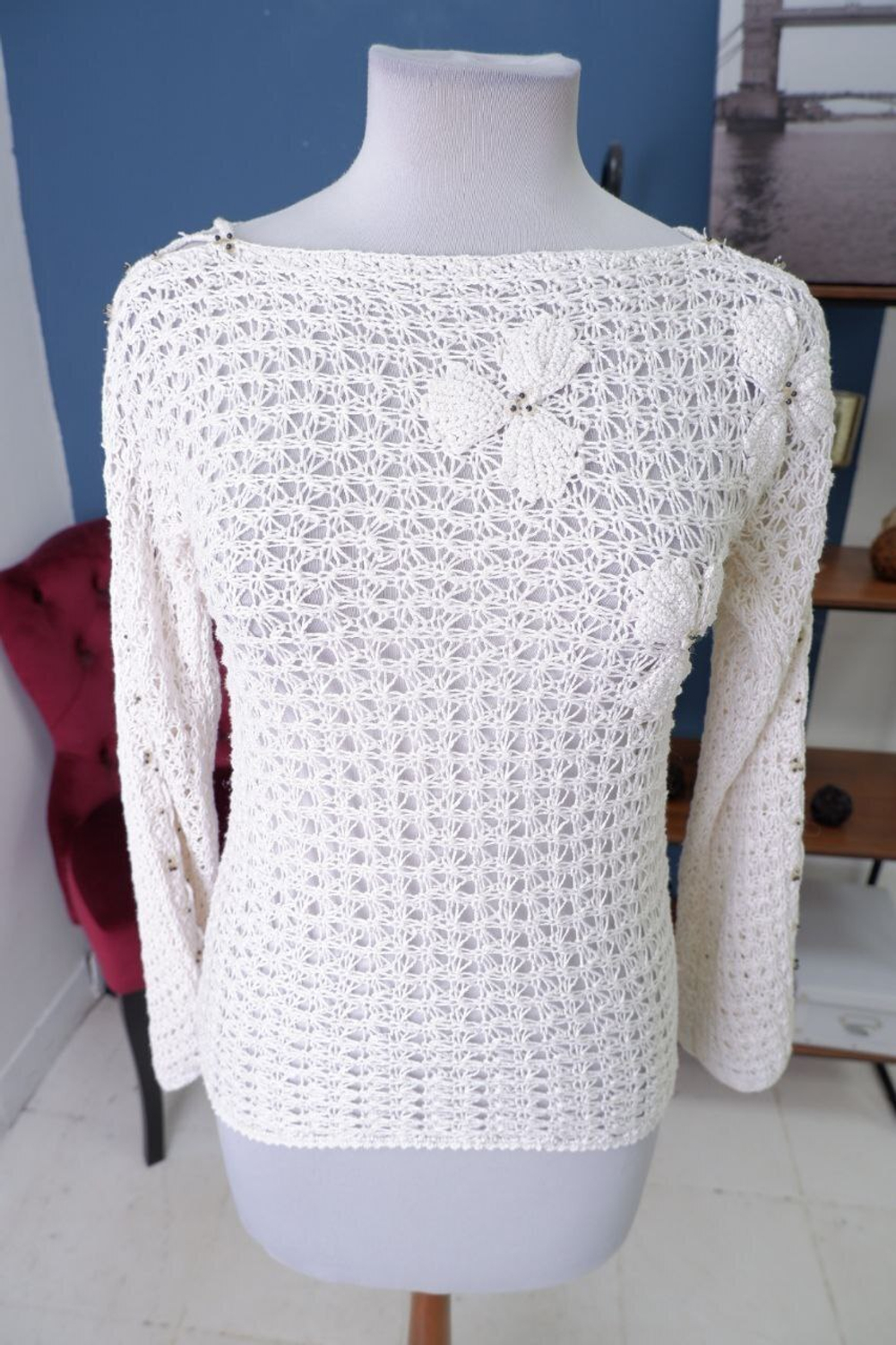 Джемпер красивой вязки 44 размер