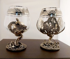 Набор из 2-х бокалов для коньяка "Рыбалка. Осетр" (подарочный футляр)