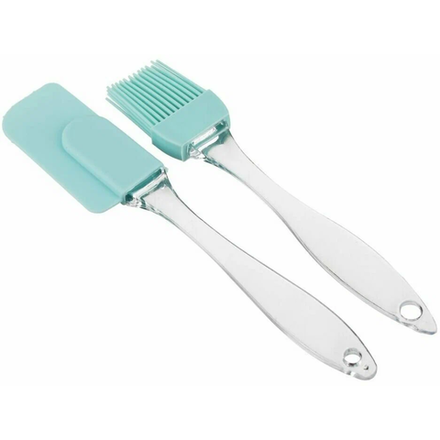 Набор силиконовая лопатка,кисть прозрачная ручка