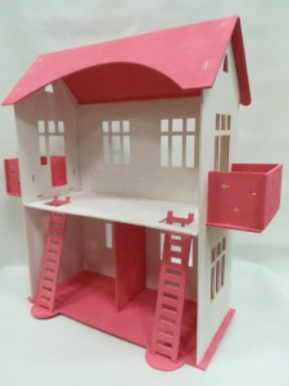 Домик для кукол 2-х этажный ДЕРЕВЯННЫЙ окрашенный Арт. ДО-0004