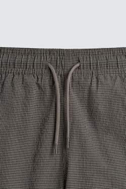 ZARA ДЛИННЫЕ ПЛАВКИ В КЛЕТКУ, СЕРЫЙ