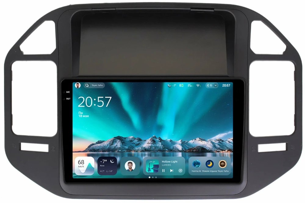Магнитола для Mitsubishi Pajero 3, Montero 3 1999-2006 (рамка черная) - Teyes CC4 монитор 9.2" 2K QLED на Android 14, Snapdragon 680, DSP, CarPlay, 4G SIM-слот