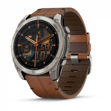 Смарт-часы Garmin Fenix 8 - 51 мм, AMOLED, Sapphire, серый корпус, кожаный и графитовый силиконовый ремешок