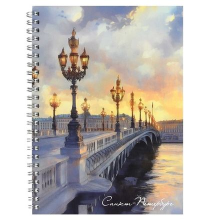 Блокнот А5, 48л, на гребне, клетка, Феникс+ Набережная