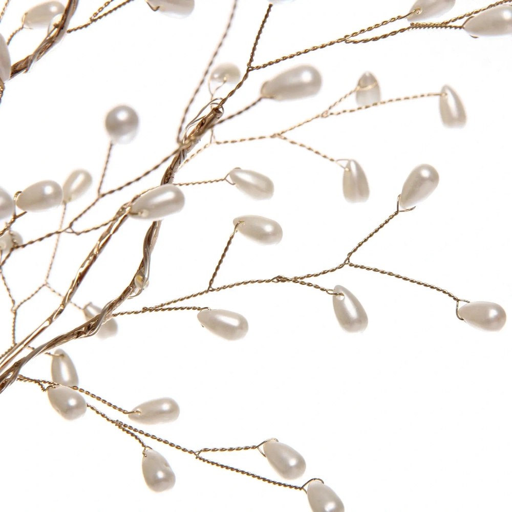 Дерево декоративное «Жемчужная ночь» 50 см (работает от батареек - 3АА), Белый (свечение- Теплый белый)