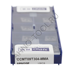 Пластина твердосплавная ISO CCMT09T304-MMA APM20E AHNO по нерж.стали, получистовая