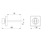 Ручка поворотная BKW8.K.SQ52 (BKW8/SQ) MWSC-33 итальянский тисненый