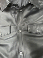 KHIMEONE Мужская кожаная куртка-рубашка из натуральной кожи наппа (Nappa)