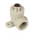 Угольник PP-R комбинированный серый Дн 20х1/2" НР с креплением VALFEX 10121020Г