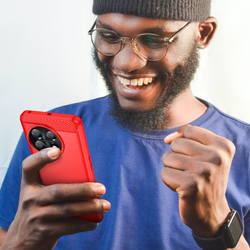 Чехол красного цвета в стиле карбон для смартфона OnePlus 11, серия Carbon от Caseport