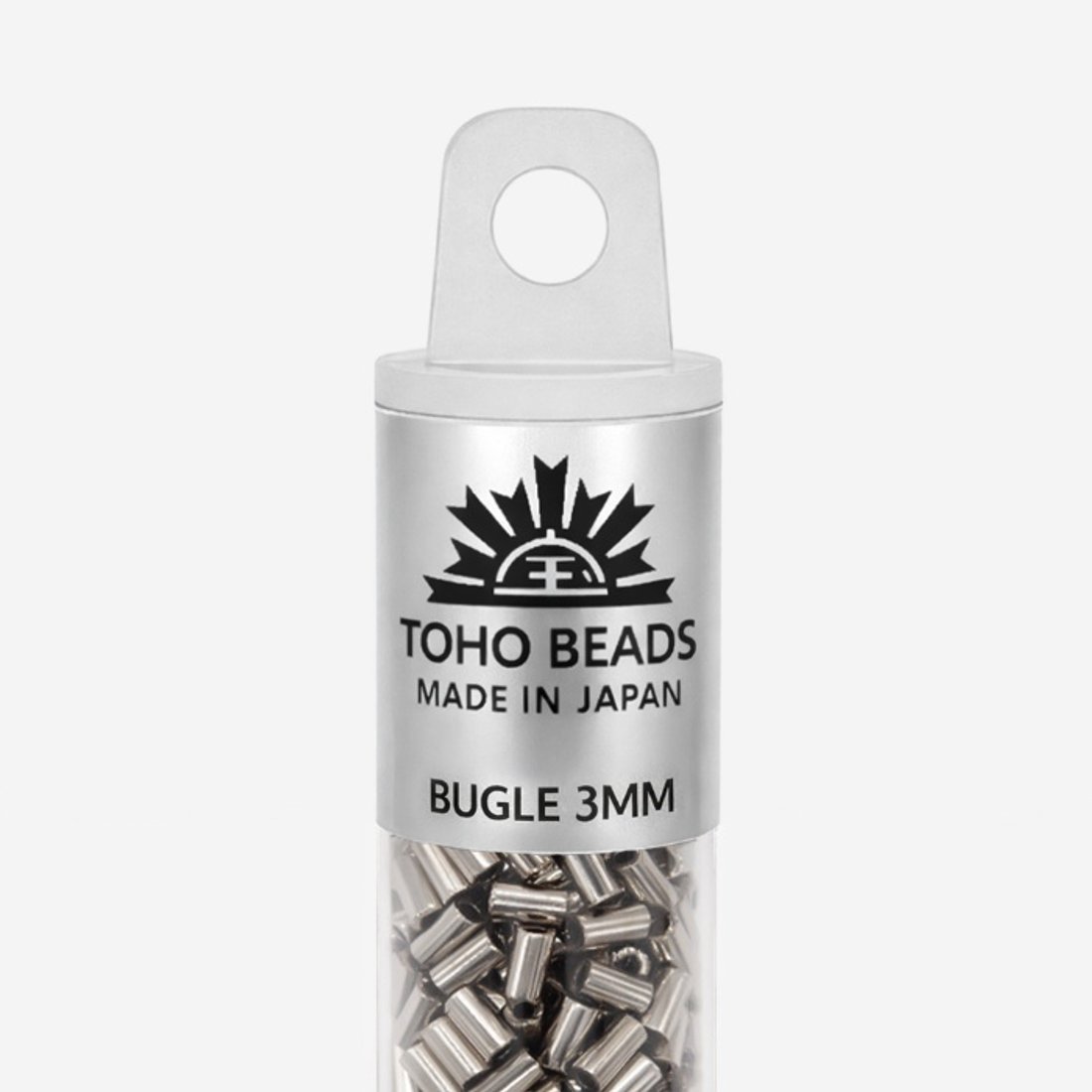 Японский бисер TOHO Bugle (стеклярус) 3mm (№711), металлизированный, непрозрачный глянцевый
