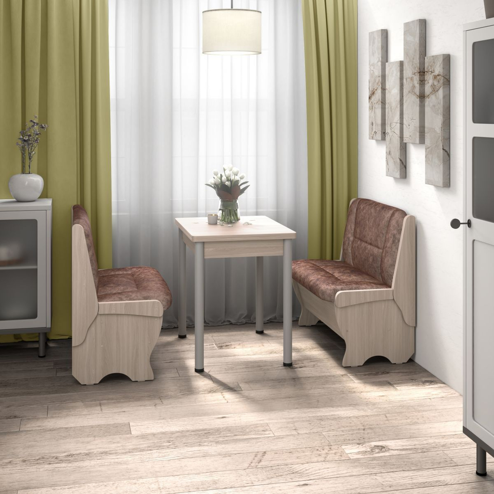 Кухонный набор скамья 950 Лотос - стол Ирис / ясень светлый/коньяк