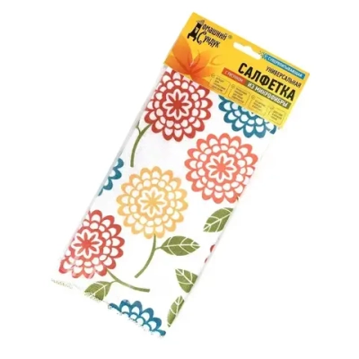 Салфетка универсальная из микрофибры с рисунком 30*30см