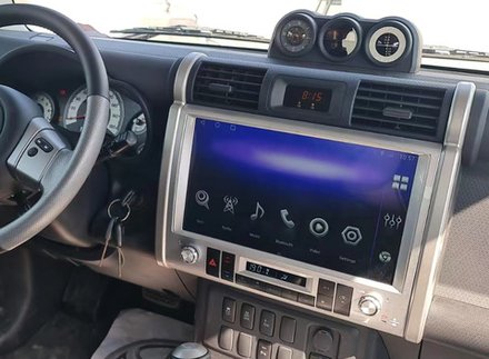 Магнитола + климат для Toyota FJ Cruiser 2005-2022 - Carmedia ZH-T1316-серебро, монитор 13.3" на Android 12, 8Гб+128Гб, CarPlay, SIM-слот