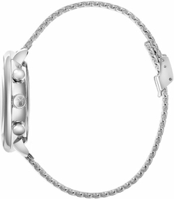 Наручные часы Calvin Klein High Noon K8M2712N, кварцевый хронограф, стальной корпус и браслет, синий циферблат.