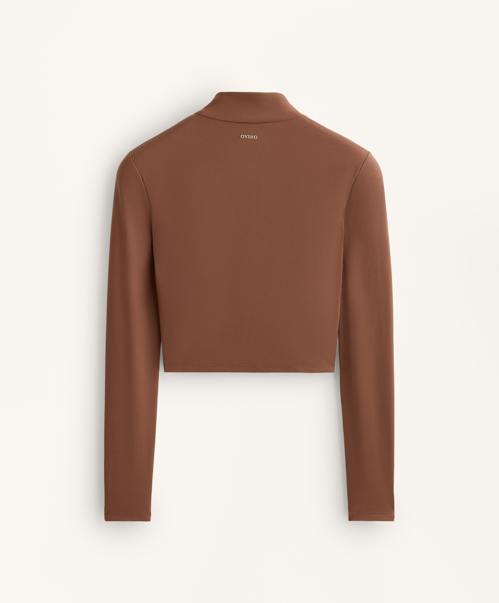 Oysho Топ с длинным рукавом Evermove, цвет ржавчины