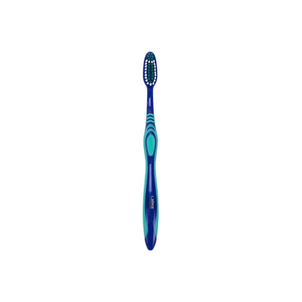 Зубная щетка средней жесткости, с чисткой языка, гибкая, КОМПЛЕКТ 4 шт., LAIMA DENT, 609323