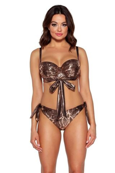 Пуш-ап купальник со змеиным принтом (Размер: 75F/M) (Цвет: коричневый)