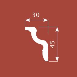 Карниз Ecopolymer, 45x30 мм
