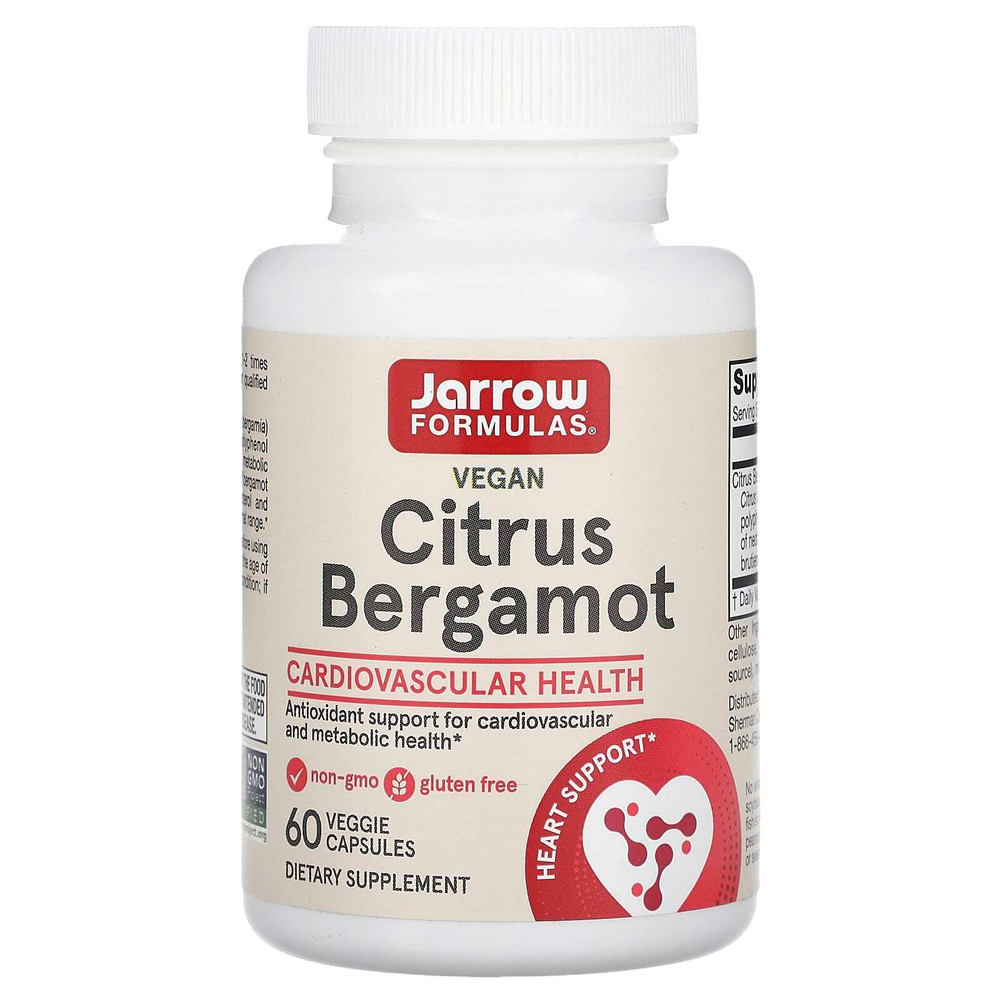 Jarrow Formulas, веганский цитрус и бергамот, 60 растительных капсул (500 мг в 1 капсуле)