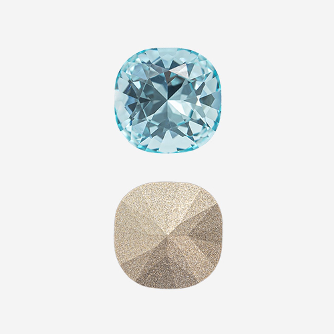 Кристалл Кушон (Сushion), оттенок "Аквамарин"/"Aquamarine", 10мм