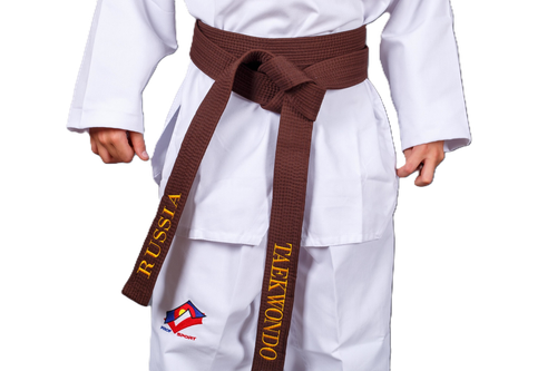 Пояс для тхэквондо ProfSport с вышивкой коричневый
