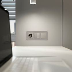 Выключатель проходной одноклавишный без рамки Werkel дымчатый W1212004