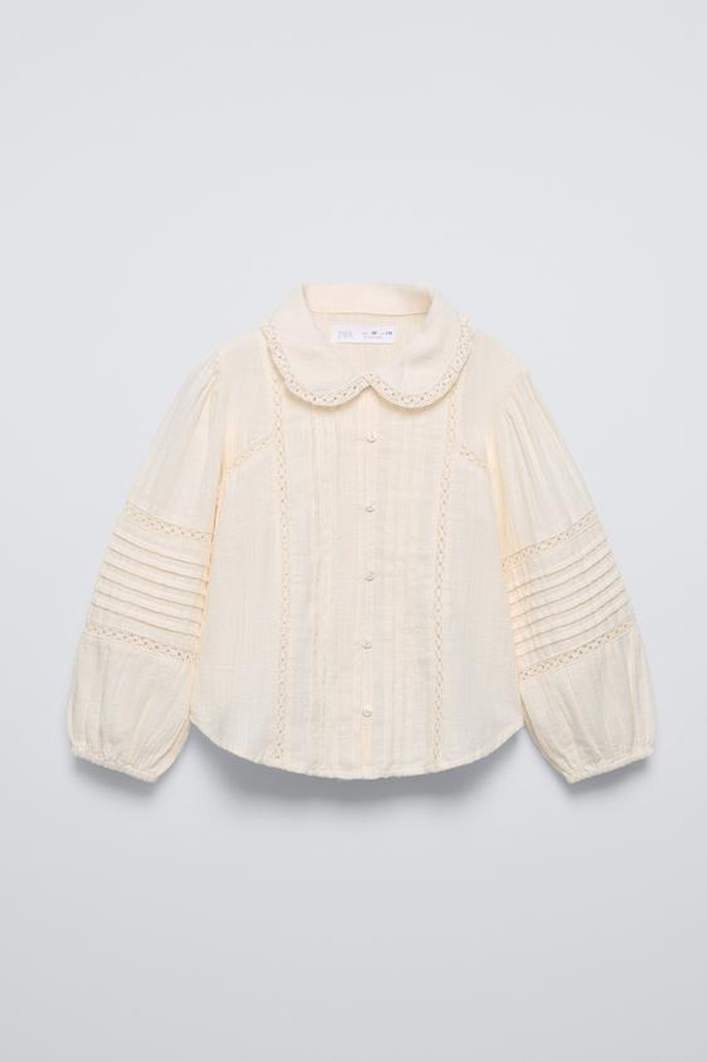 ZARA РУБАШКА С ВЫШИВКОЙ, ЭКРЮ