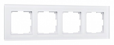 Рамка на 4 поста Werkel Favorit (белый матовый, стекло) W0041105 Favorit (белый матовый, стекло)