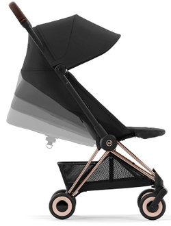 Коляска Cybex Coya Rosegold Frame Cloud G i-Size Lava Grey 2 в 1 Sepia Black с дождевиком и бампером