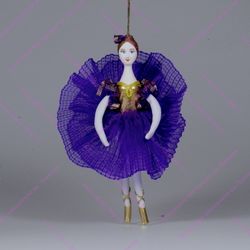 Ёлочная игрушка Балерина цветная