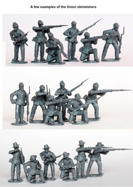 ACW120 American Civil War Union Infantry in sack coats Skirmishing 1861-65 2