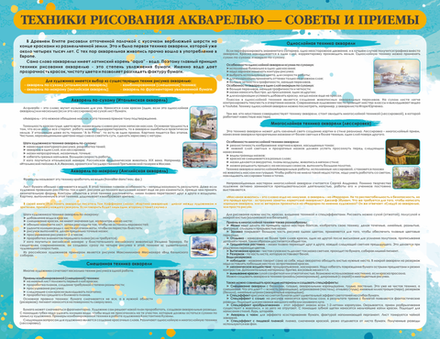 Стенд "Техника рисования акварелью"
