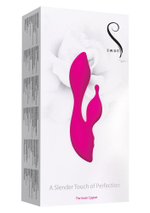 Розовый вибратор с клиторальным отростком Swan Cygnet - 19,5 см. (Цвет: розовый)